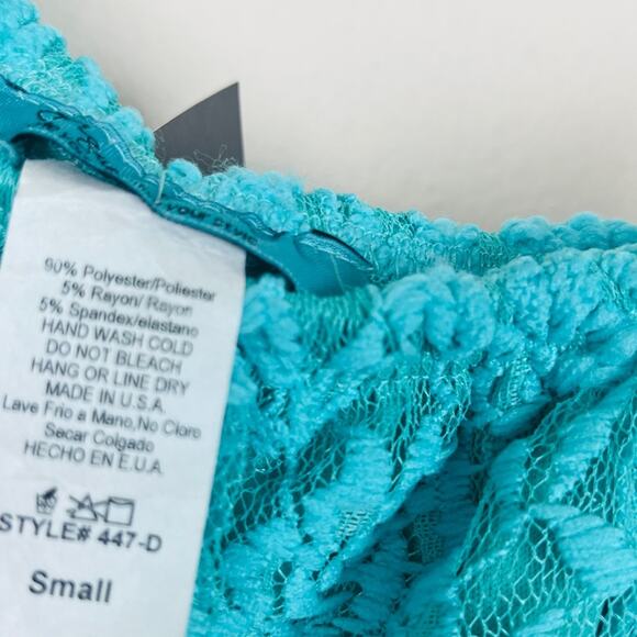 NEW Turquoise Haven Lace Off Shoulder Blouse Top SMALL Rodeo Western Floral - Picture 7 of 7